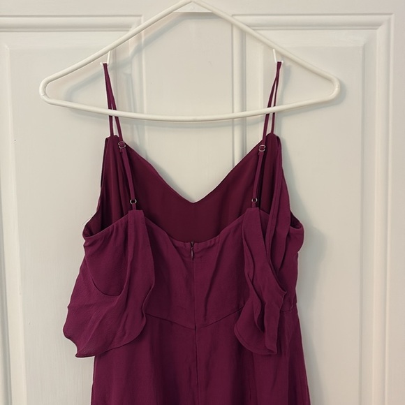 ASTR Womens Cold Off Shoulder Dress Size medium Purple Party Cocktail Ruffle - Picture 4 of 7